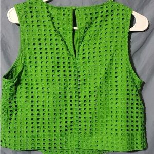 Vibrant Green Eyelet Tank Top